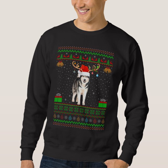 Sudadera Sombrero de reno que coincide con el feo Alaskan M (Anverso)