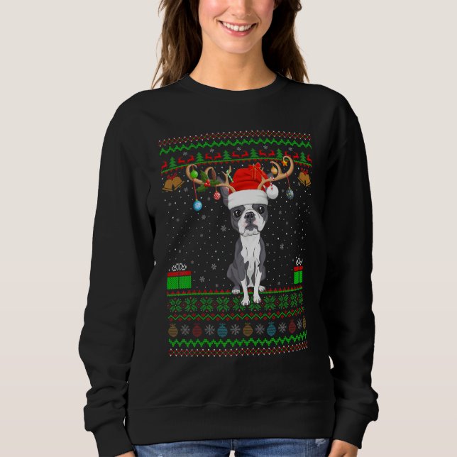 Sudadera Sombrero de reno que coincide con el feo Boston Te (Anverso)