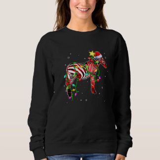 Sudadera Sombrero de Santa Navidad Cebra Luces Fiestas
