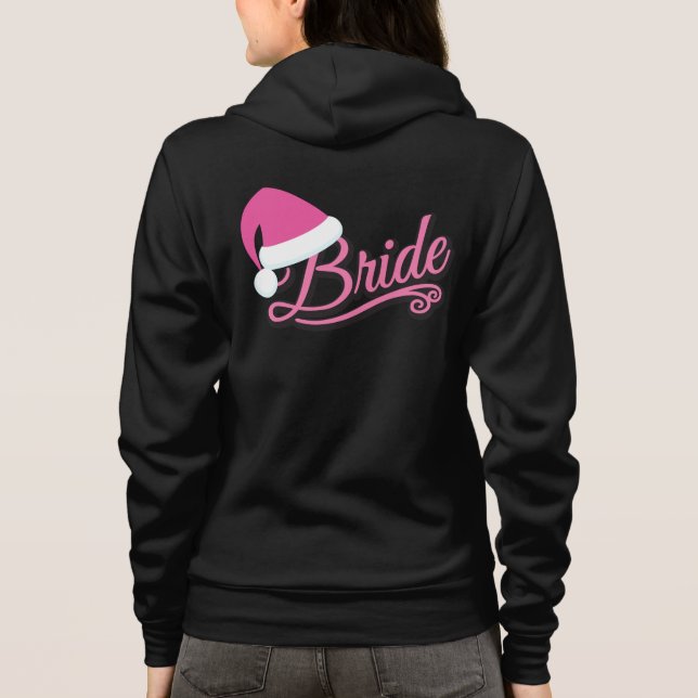 Sudadera Sombrero de Santa Sombrero rosa Novia sudoroso cam (Reverso)