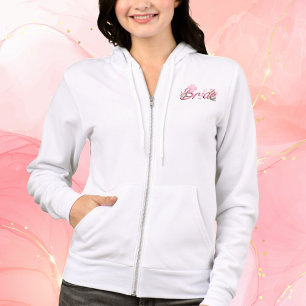Sudadera Sombrero de vaquero rosa con flores Novia