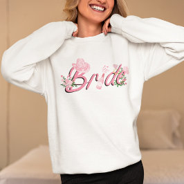 Sudadera Sombrero de vaquero rosa con flores Novia