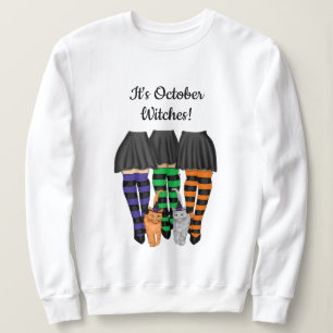 Sudadera Son las brujas de octubre - tres brujas y gatos