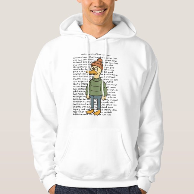 Sudadera Sonidos de pato en un idioma diferente (Anverso)