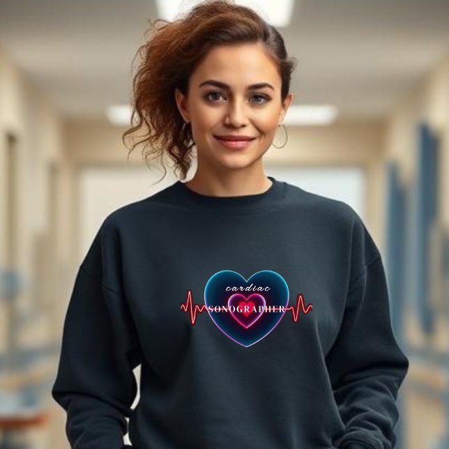 Sudadera Sonógrafo Cardíaco | Latido del Corazón | Corazón  (Cardiac Sonographer | Heartbeat | Heart with EKG Sweatshirt)