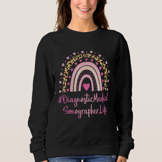 Sudadera Sonógrafo médico de diagnóstico Impresión de leopa (Anverso)