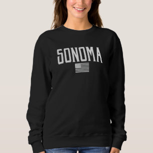 Sudadera Sonoma California Uu Flag Vintage Text Pink con W