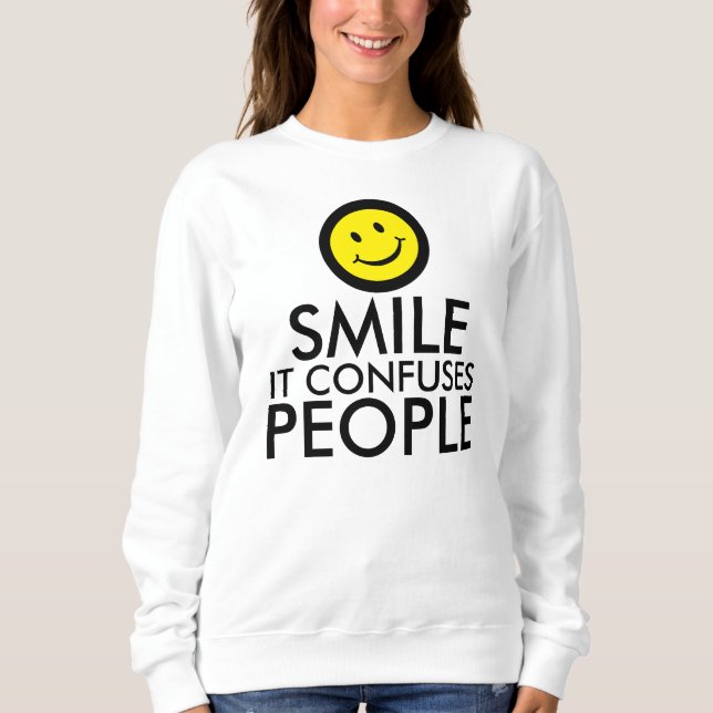Sudadera Sonreír confunde camiseta de citas de personas (Anverso)