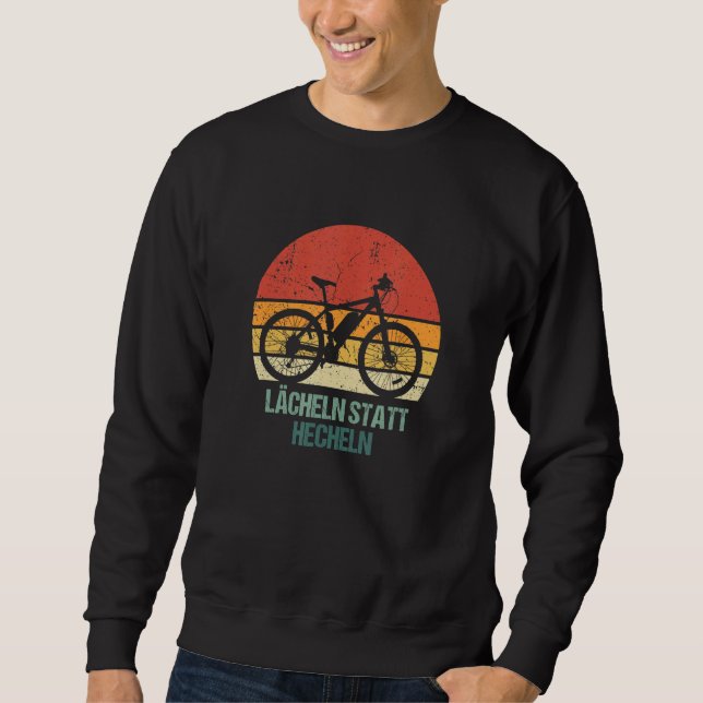 Sudadera Sonría En Lugar De Pantar Retro E Bicicleta Ebike  (Anverso)