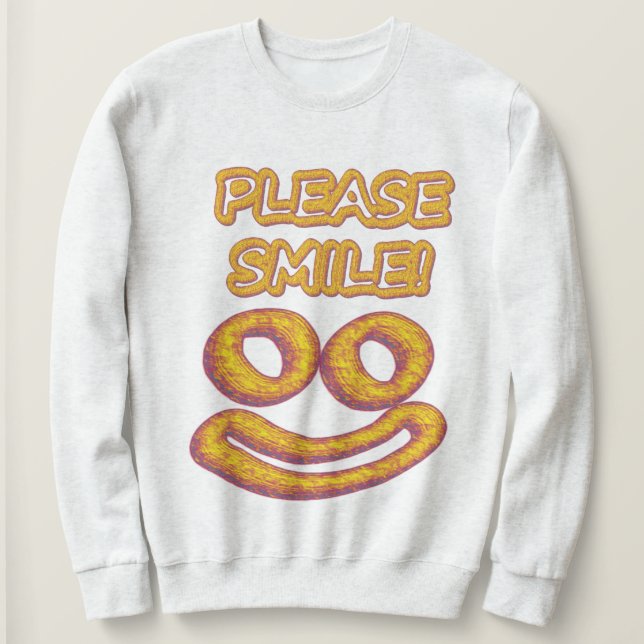 Sudadera "¡Sonríe, por favor!" Diseño Cuto. Comprar ahora (Anverso del diseño)