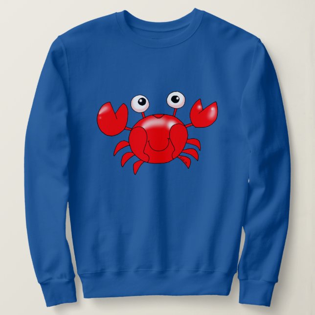 Sudadera Sonriente Ilustracion de cangrejo rojo Personaliza (Anverso del diseño)