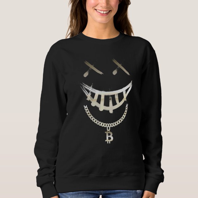 Sudadera Sonrisa Bitcoin Chain Crypto Blockchain Money Cryp (Anverso)