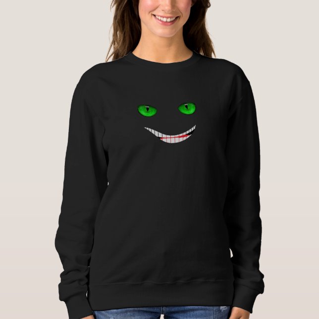 Sudadera Sonrisa de Cheshire Verde (Anverso)