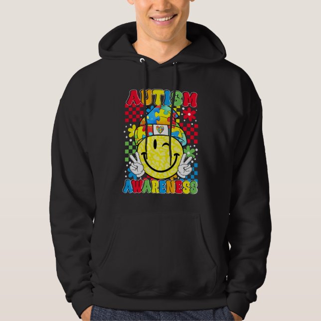 Sudadera sonrisa de conciencia del autismo (Anverso)