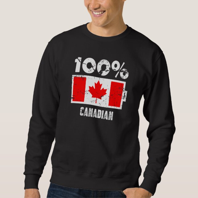 Sudadera Soporte de Bandera de Canadá 100 Batería Canadiens (Anverso)