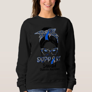 Sudadera Soporte para Diabetes de Cinta Azul Squad Messy Bu