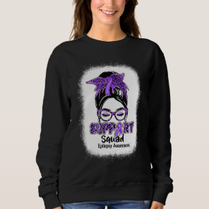 Sudadera Soporte Squad Messy Bun Cinta púrpura Epilepsia Aw