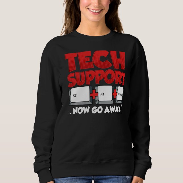 Sudadera Soporte técnico sarcástico Ctrl Alt Borrar Ir (Anverso)