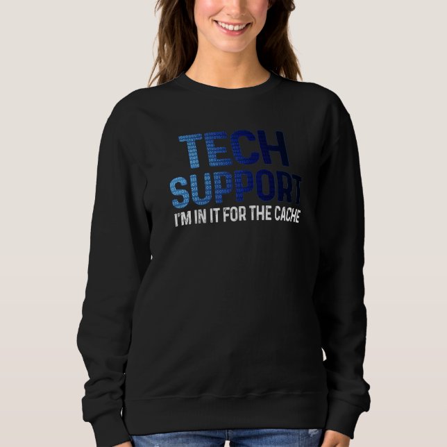 Sudadera Soporte Técnico Tech Estoy En Esto Por la Caché IT (Anverso)