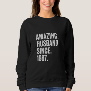 Sudadera Sorprendente marido desde 1987 35º aniversario Bod