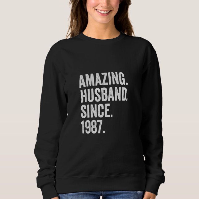 Sudadera Sorprendente marido desde 1987 35º aniversario Bod (Anverso)