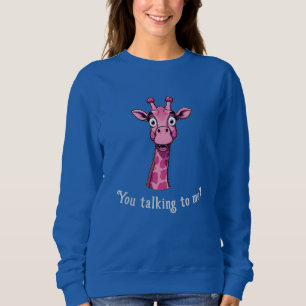 Sudadera Sorprendida jirafa rosa dulce