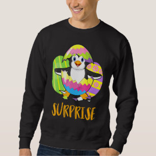 Sudadera Sorpresa de pingüino lindo con huevos coloridos Es