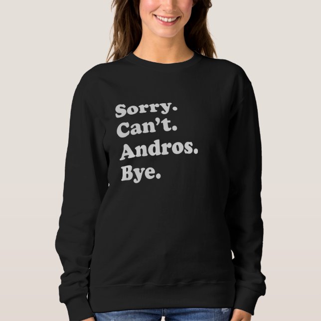Sudadera Sorry Can't Bye     Vacation Island Andros (Anverso)