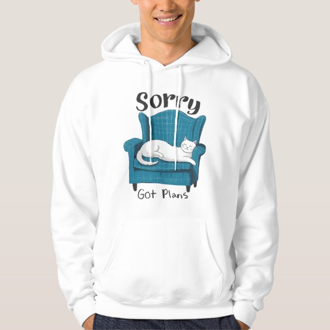 Sudadera Sorry Got Plans Funny Cat Lover Gift  (Anverso)