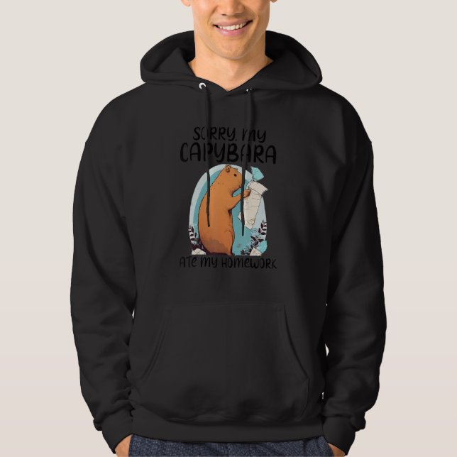Sudadera Sorry My Capybara Ate My Homework Shirt Funny Capy (Anverso)