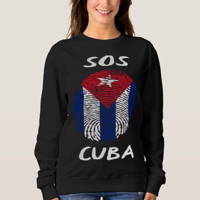 Sudadera SOS Cuba Cuban DNA  Cuba Libre Freedom & Libertad (Anverso)