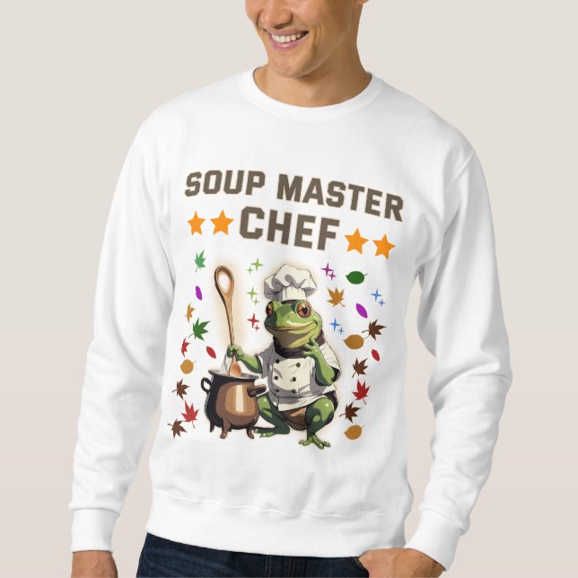 Sudadera  Soup Master Chef Funny Frog T-shirt Sweatshirt T (Anverso)