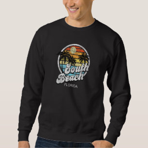 Sudadera South Beach Miami Florida Vacation Weathered Retro