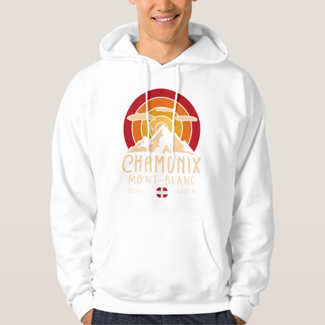 Sudadera Souvenirs de esquí Retro Sunset de Chamonix France (Anverso)