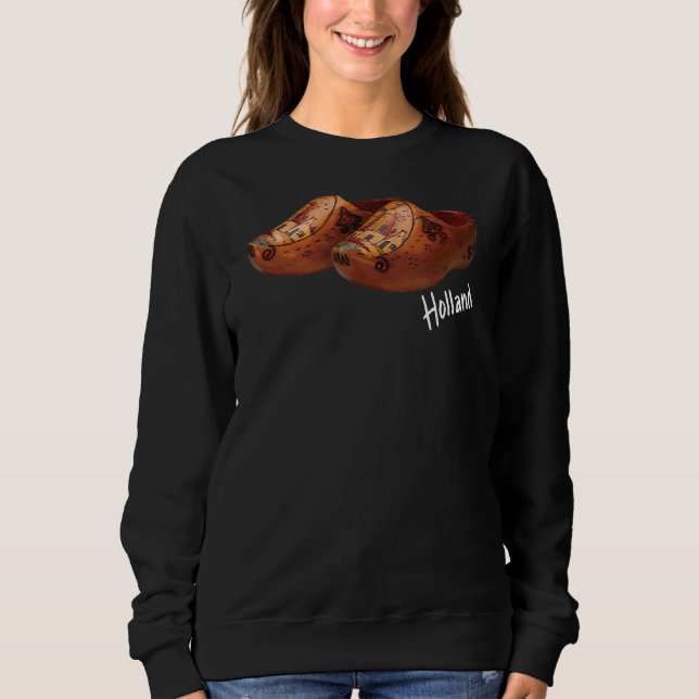 Sudadera Souvenirs De Los Países Bajos Clogs De Madera Hola (Anverso)