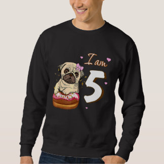 Sudadera Soy 5 Cumpleaños Cute Bonita Pug Con Ventilador De