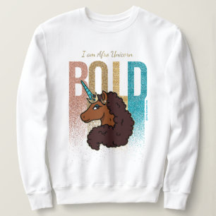 Sudadera Soy Afro Unicornio   Diseño de Purpurina negrita