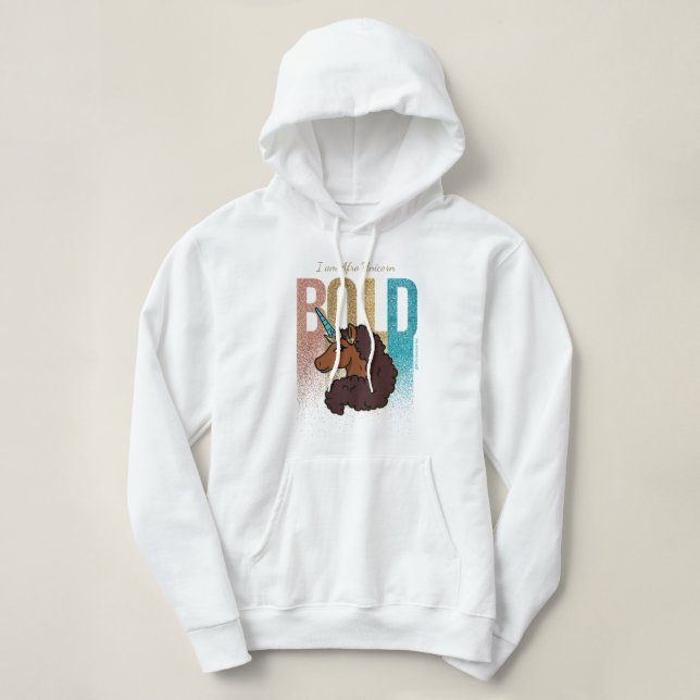 Sudadera Soy Afro Unicornio | Diseño de Purpurina negrita (Diseño del anverso)