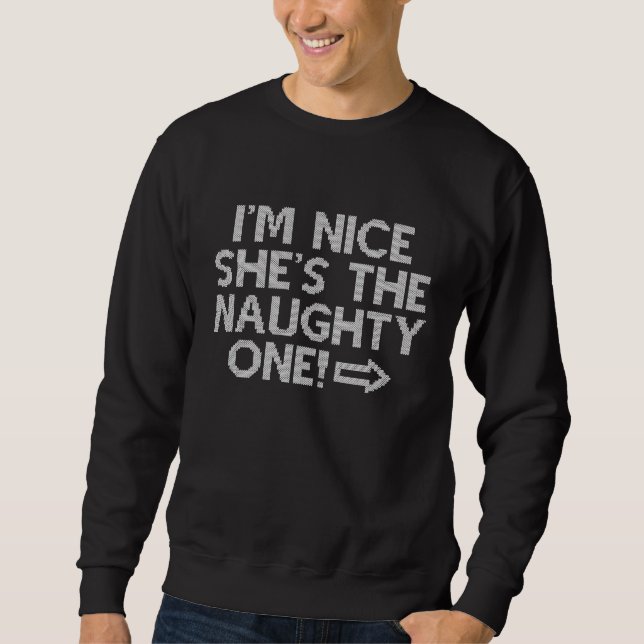 Sudadera Soy Bueno Ella Es La Traviesa (Anverso)