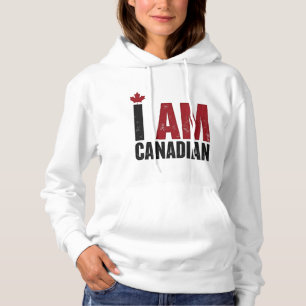 Sudadera Soy canadiense - Declaración patriótica y hoja de 