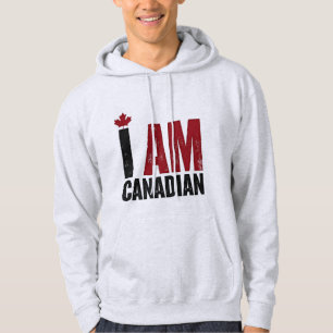 Sudadera Soy canadiense - Declaración patriótica y hoja de 