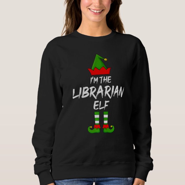 Sudadera Soy el bibliotecario Elf Matching Family Elf Chris (Anverso)