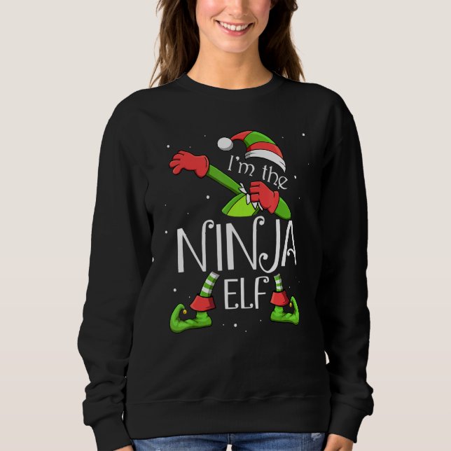 Sudadera Soy el Elfo Ninja Dabbing Santa Claus Xmas por la  (Anverso)