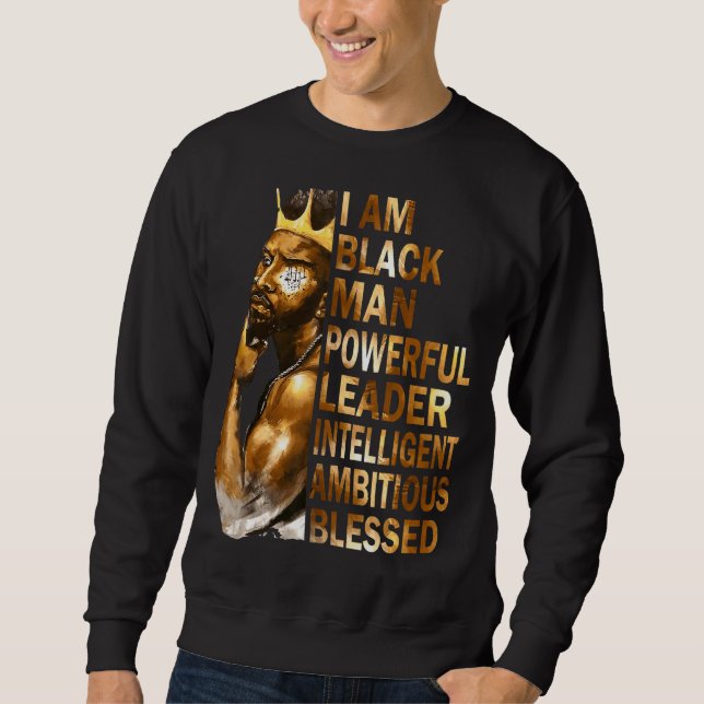 Sudadera Soy el hombre negro Rey padre poderoso Afro Melani (Anverso)