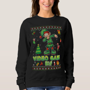 Sudadera Soy El Videojuego Elf Dabbing Familia Feliz Cristo