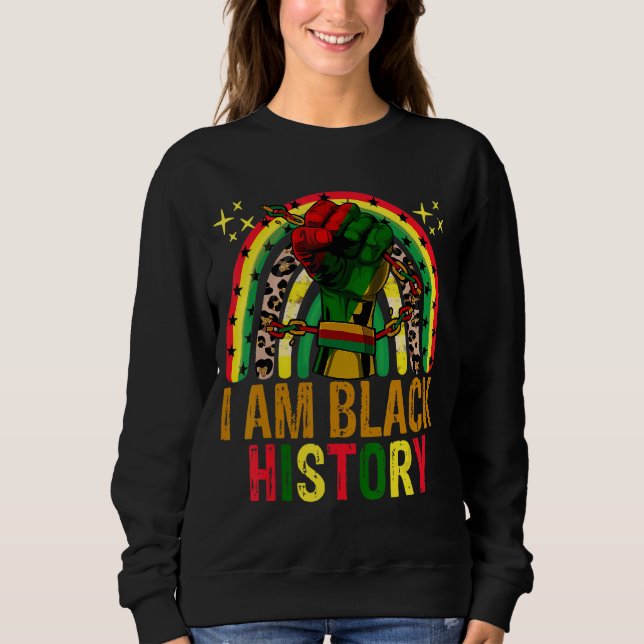 Sudadera Soy historia negra mujeres africanas arcoiris negr (Anverso)