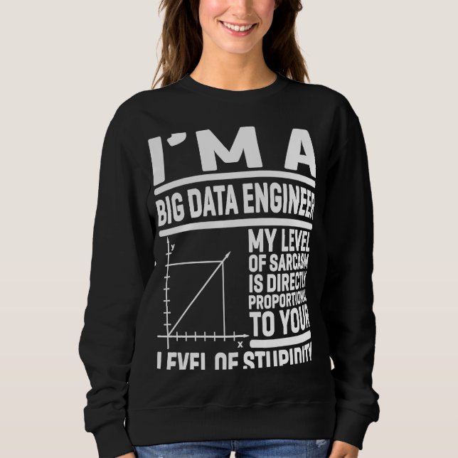 Sudadera Soy Ingeniero De Grandes Datos Mi Nivel De Sarcasm (Anverso)