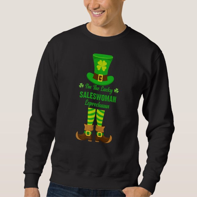 Sudadera Soy la afortunada vendedora Leprechaun Funny St. (Anverso)