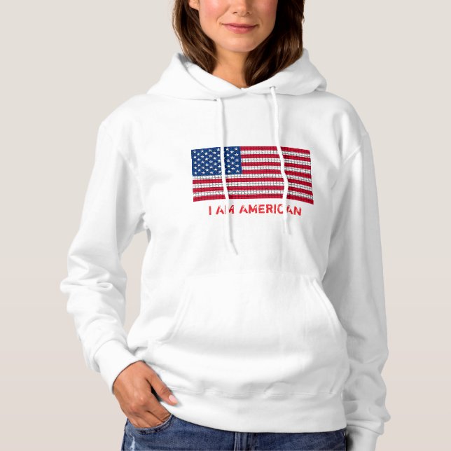 Sudadera Soy la bandera estadounidense de los Estados Unido (Anverso)