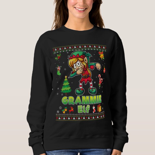 Sudadera Soy la familia Grammie Elf Matching Feliz Christma (Anverso)